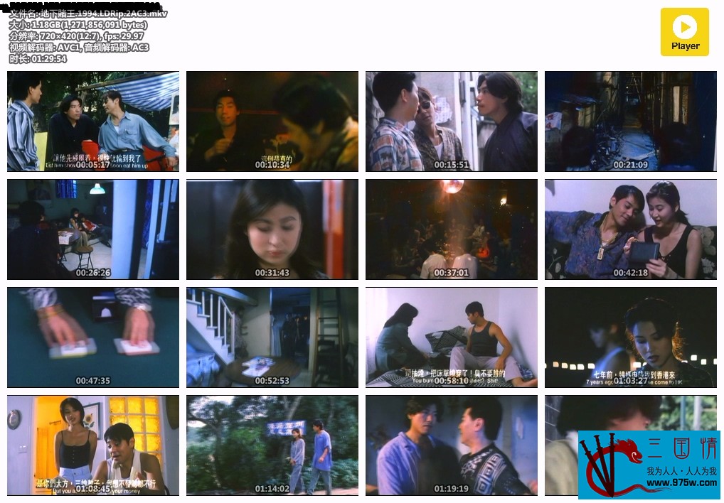 [百度云][中国香港][1994][地下赌王][莫少聪 / 张耀扬 / 吴雪雯 ][LDRip.2AC3][国粤语中英字][MKV/1.18GB]