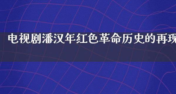 电视剧潘汉年红色**历史的再现