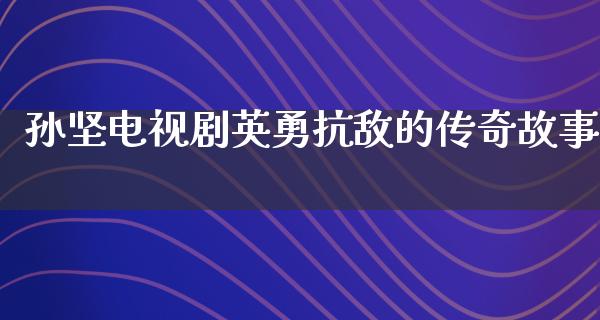 孙坚电视剧英勇抗敌的传奇故事