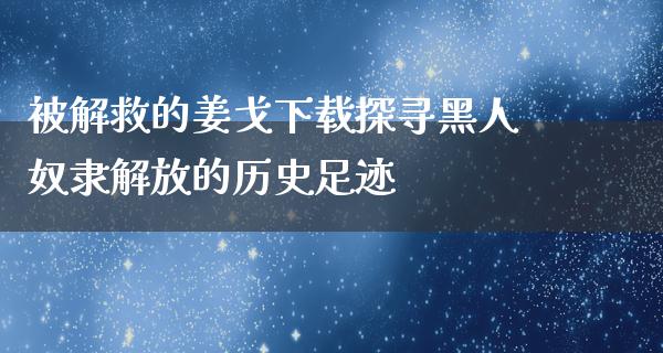 被解救的姜戈下载探寻黑人奴隶解放的历史足迹