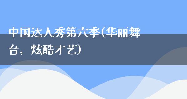 中国达人秀第六季(华丽舞台，炫酷才艺)