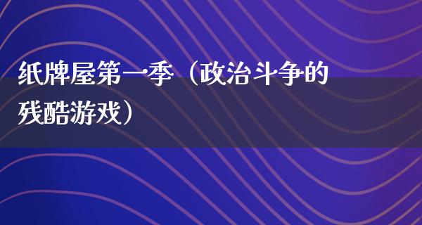 纸牌屋第一季（**斗争的残酷游戏）