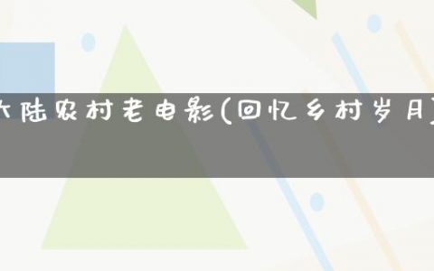 大陆农村老电影(回忆乡村岁月)