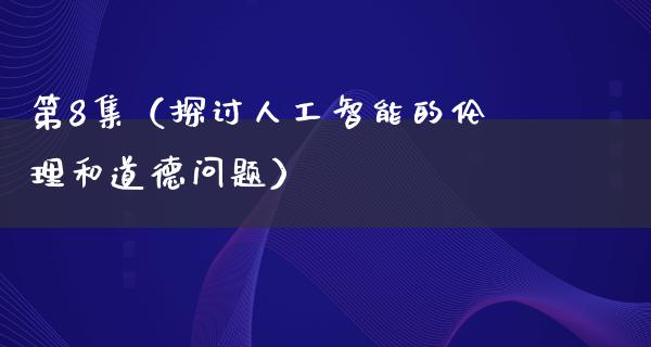 第8集（探讨人工智能的伦理和道德问题）