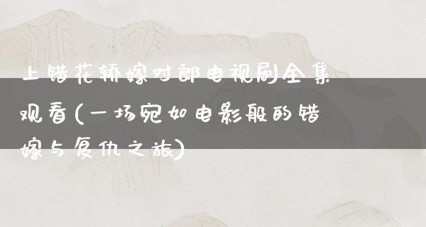 上错花轿嫁对郎电视剧全集观看(一场宛如电影般的错嫁与复仇之旅)