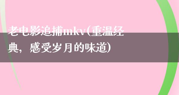 老电影追捕mkv(重温经典，感受岁月的味道)