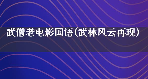 武僧老电影国语(武林风云再现)