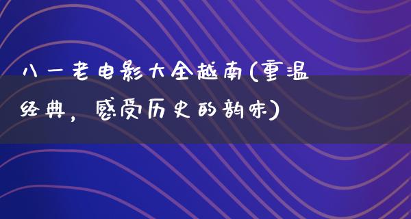 八一老电影大全越南(重温经典，感受历史的韵味)