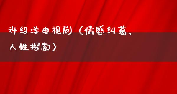 许绍洋电视剧（情感纠葛、人性探索）