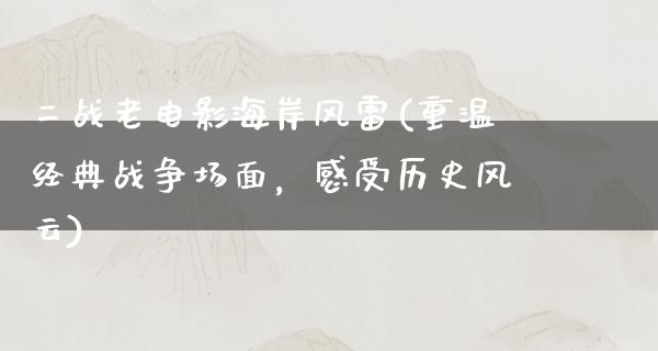 二战老电影海岸风雷(重温经典战争场面，感受历史风云)