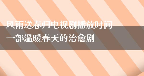 风雨送春归电视剧播放时间一部温暖春天的治愈剧