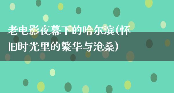 老电影夜幕下的哈尔滨(怀旧时光里的繁华与沧桑)