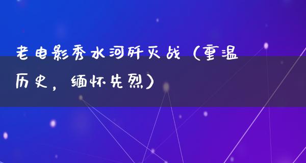 老电影秀水河歼灭战（重温历史，缅怀先烈）