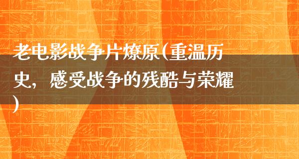 老电影战争片燎原(重温历史，感受战争的残酷与荣耀)