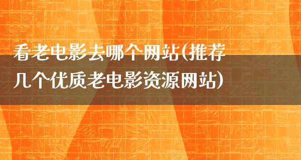 看老电影去哪个网站(推荐几个优质老电影资源网站)