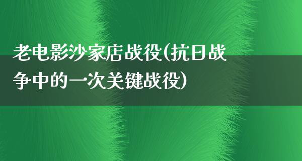 老电影沙家店战役(抗日战争中的一次关键战役)