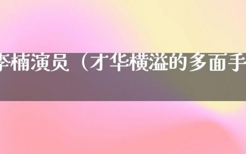 李楠演员（才华横溢的多面手）