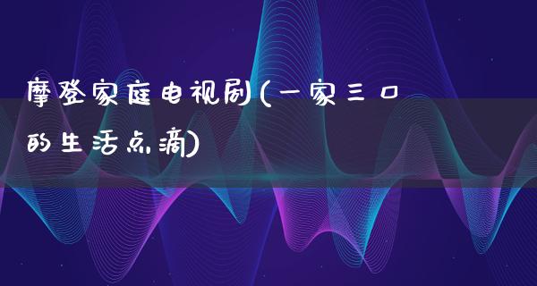 摩登家庭电视剧(一家三口的生活点滴)