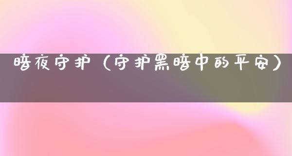 暗夜守护（守护黑暗中的平安）