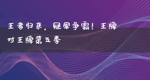 王者归来，冠军争霸！王牌对王牌第五季