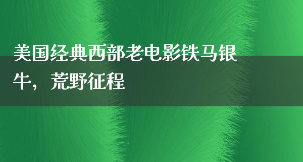 美国经典西部老电影铁马银牛，荒野征程