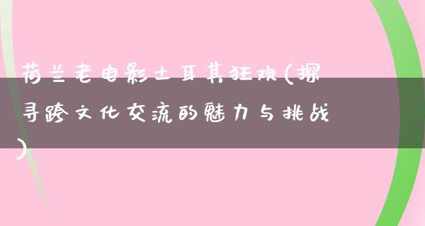 荷兰老电影土耳其狂欢(探寻跨文化交流的魅力与挑战)