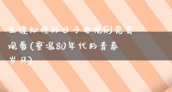 生逢灿烂的日子电视剧免费观看(重温80年代的青春岁月)