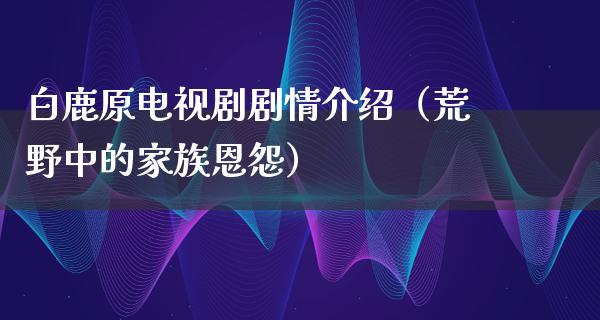 白鹿原电视剧剧情介绍（荒野中的家族恩怨）