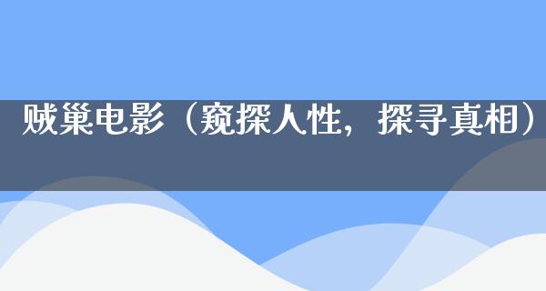 贼巢电影（窥探人性，探寻**）