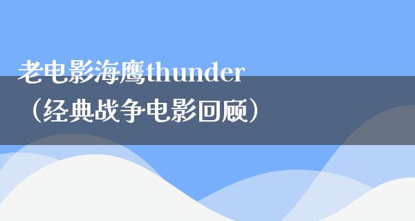 老电影海鹰thunder（经典战争电影回顾）