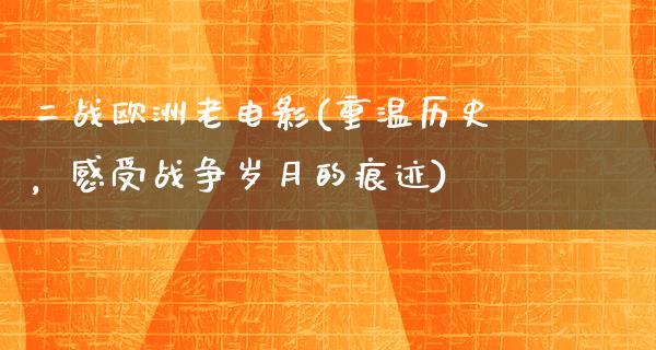 二战欧洲老电影(重温历史，感受战争岁月的痕迹)