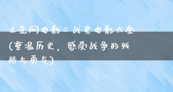 土豆网电影二战老电影大全(重温历史，感受战争的残酷与勇气)