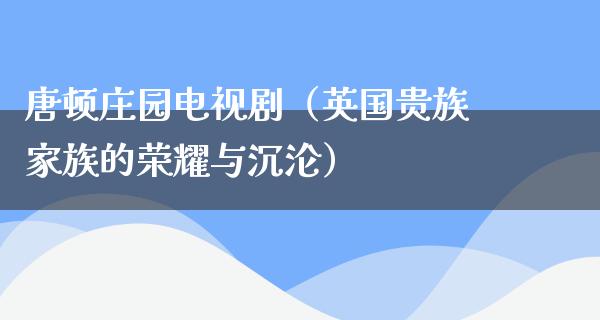 唐顿庄园电视剧（英国贵族家族的荣耀与**）