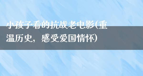 小孩子看的抗战老电影(重温历史，感受爱国情怀)