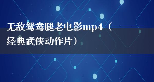 无敌鸳鸯腿老电影mp4（经典武侠动作片）
