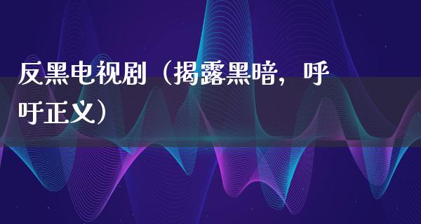 反黑电视剧（揭露黑暗，呼吁正义）