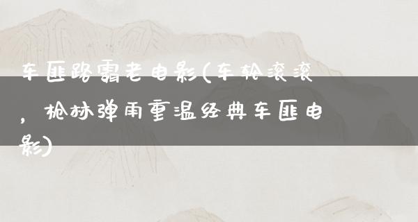 车匪路霸老电影(车轮滚滚，枪林弹雨重温经典车匪电影)