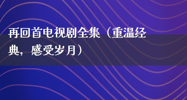 再回首电视剧全集（重温经典，感受岁月）