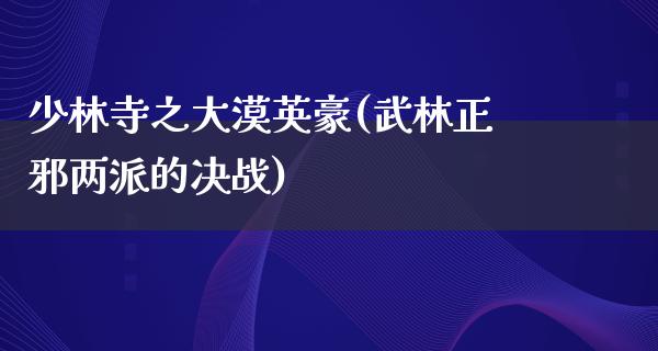 少林寺之大漠英豪(武林正邪两派的决战)