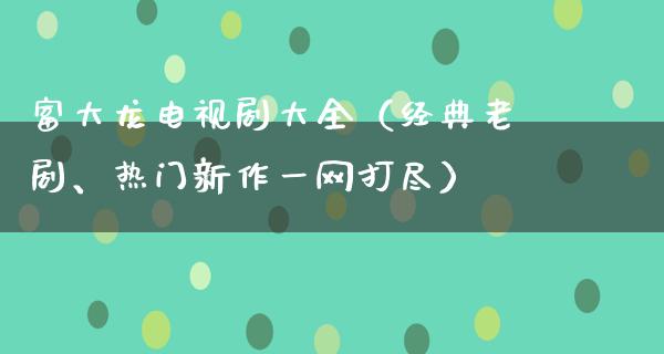 富大龙电视剧大全（经典老剧、热门新作一网打尽）