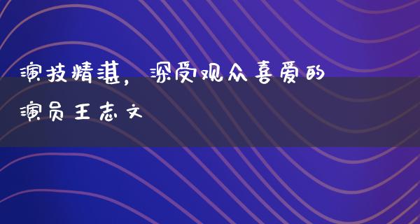 演技精湛，深受观众喜爱的演员王志文