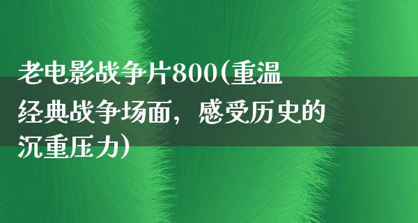 老电影战争片800(重温经典战争场面，感受历史的沉重压力)