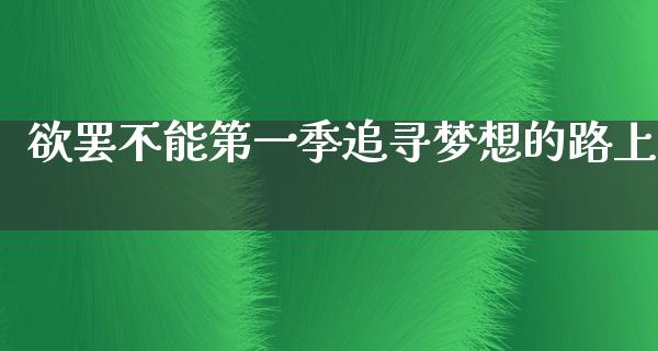 欲罢不能第一季追寻梦想的路上