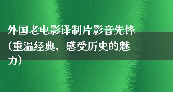 外国老电影译制片影音先锋(重温经典，感受历史的魅力)