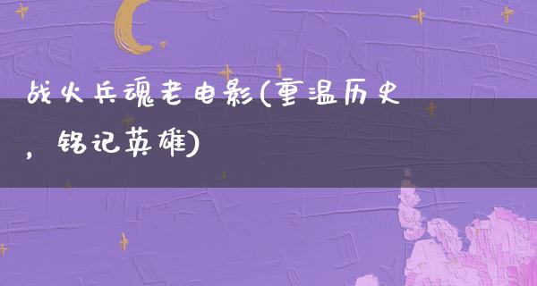 战火兵魂老电影(重温历史，铭记英雄)