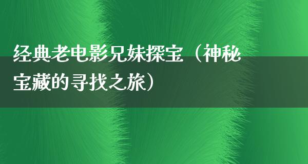 经典老电影兄妹探宝（神秘宝藏的寻找之旅）