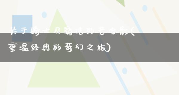 关于骑士及魔法的老电影(重温经典的奇幻之旅)