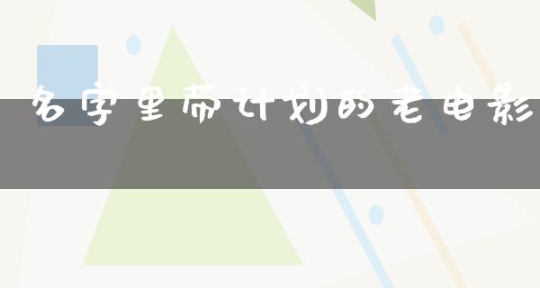 名字里带计划的老电影