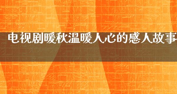 电视剧暖秋温暖人心的感人故事