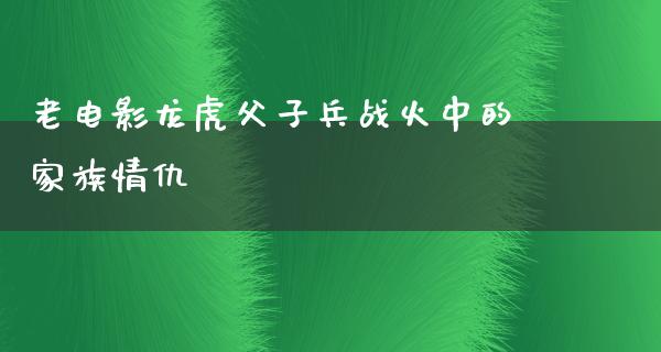 老电影龙虎父子兵战火中的家族情仇